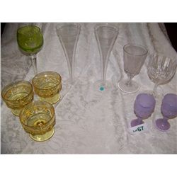 FINE (10) PIECE ASSORTED GLASS LOT INCLUDING (2) TIFFANY & CO. CHAMPAGNE FLUTES,