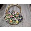Image 1 : VINTAGE CAPODIMONTE FLORAL BASKET IN GOOD CONDITION
