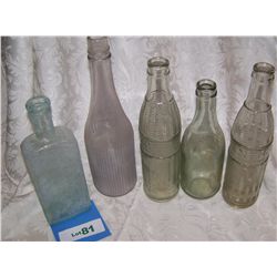 LOT OF (5) ANTIQUE BOTTLES, AS SHOWN