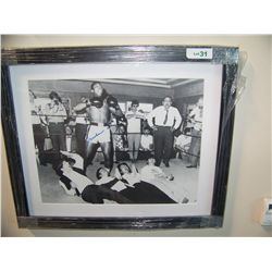 VERY RARE MUHAMMAD ALI HAND SIGNED  PICTURE W/ THE BEATLES. W/ CERTIFICATE OF AUTHENTICTY