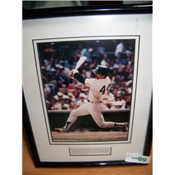 REGGIE JACKSON, NEW YORK YANKEES HAND SIGNED FRAMED COLOR PICTURE