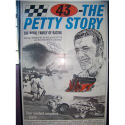 VERY RARE AUTOGRAPHED MOVIE POSTER "#43 THE PETTY STORY" THE ROYAL FAMILY OF RACING CUSTOM FRAMED