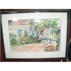 ORIGINAL WATERCOLOR, SIGNED M. MCEWEN. NICELY FRAMED