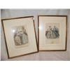 Image 1 : LOT OF (2)  ANTIQUE HAND COLORED ETCHINGS, NICELY FRAMED