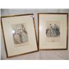Image 2 : LOT OF (2)  ANTIQUE HAND COLORED ETCHINGS, NICELY FRAMED