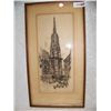 Image 1 : ANTIQUE HAND SIGNED ETCHING OF GERMAN CITY