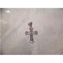SILVER COLORED CROSS PENDANT (PENDANT NOT TESTED)