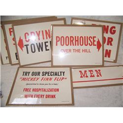 (10) PIECE ASSORTED VINTAGE HARRODS CLUB RENO NV. CASINO SIGNS & POSTERS