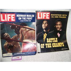 LOT OF (2) RARE LIFE MAGAZINES WITH MUHAMMAD ALI FIGHT COVERS