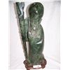 Image 3 : INCREDIBLE JADE STONE VINTAGE CHINESE CARVING OF MAN WITH STAFF. 10T X 8W ON BASE