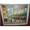 Image 1 : MID CENTURY MODERN ORIGINAL OIL ON CANVAS, BY HARIMER. "EUROPEAN STREET SCENE"
