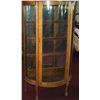 Image 2 : FINE ANTIQUE OAK CABINET WITH BALL & CLAW FEET. WITH GLASS SHELVING