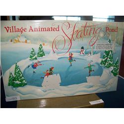 VILLAGE ANIMATED SKATING POND  DISCOVERY DEPARTMENT COLLECTIBLE, NEW IN BOX