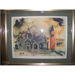 SALVADOR  DALI LITHOGRAPH "VENICE" LIMITED EDITION #2736/4900. CUSTOM FRAMED