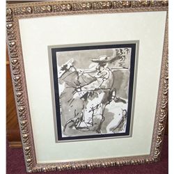 PABLO PICASSO CUSTOM FRAMED SIGNED LITHOGRAPH "LE CHEVAL"