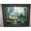 Image 1 : WILLIAM THE DUTCH MASTER VERDULT. ORIGINAL OIL PAINTING "PEACEFUL COTTAGE" IN STYLE OF KINCADE
