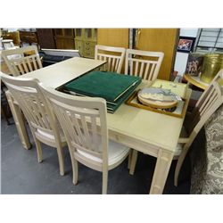 Stanley White Washed Oak Table /6 Chairs & China Hutch