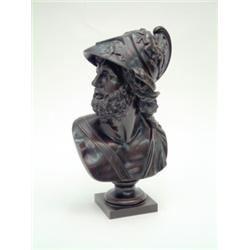 A mid 19th century French bronze bust of Ajax, the Greek Warrior 10.5ins. £750-1,000...