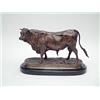 Image 1 : P.J. Mene, fine bronze model of a bull with nut brown patination, standing on oval base cast with...