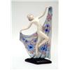 Image 1 : A Goldscheider porcelain figure of a dancing nude lady holding a floral patternd drape on diamond...