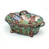Image 1 : A Minton majolica oval game pie dish, of 2-handle basket form with green oak leaves and dead rabb...