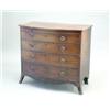 Image 1 : A George III mahogany bow front chest. fitted brushing slide and 4 graduated long drawers, on swe...