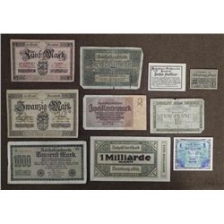 10 GERMAN CURRENCY ORIGINAL PCS-EARLY 1900'S