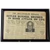 Image 1 : Frmd Orig Newspaper "Hitler Burned, Bruised" July 1944