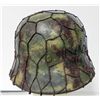 Image 4 : WWII Nazi Luftwaffe Helmet - Orig Camo Shell w/ Wire