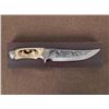 Image 2 : LARGE ETCHED BLADE HUNTING KNIFE-CUT OUT WOLF GRIP,CASE