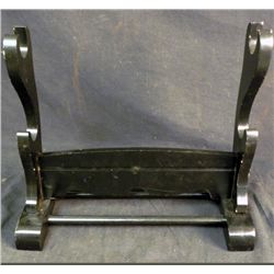 JAPANESE SAMURAI SWORD WOOD STAND-2 SWORDS-BLACK