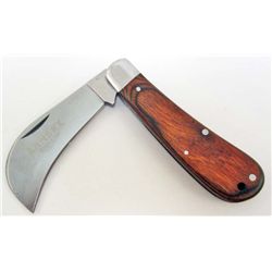 LSKN020 Lansky Hawkbill Knife with Polished Hardwood Handle