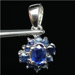 WHITE GOLD OVER STERLING SILVER KYANITE PENDANT