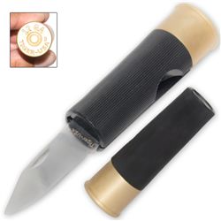 12 Gauge Black Shotgun Shell Folding Knife