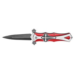 5" Spring Assist Cross Folding Knife - Red