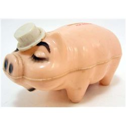 VINTAGE AIDMORE ADVERTISING PINK PIG PLASTIC BANK