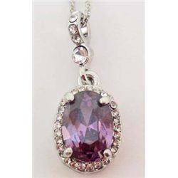 18K WHITE GOLD FILLED AUSTRIAN CRYSTAL PENDANT & CHAIN