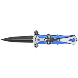 5" Spring Assist Cross Folding Knife - Blue