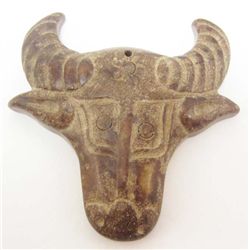 HAND CARVED ARCHAIC JADE STYLE STEER HEAD