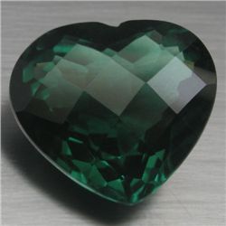 22.58 GREEN AFRICAN QUARTZ - HEART SHAPED