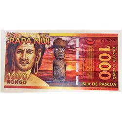 2011 EASTER ISLAND CURRENCY 1,000 DOLLAR BANK NOTE