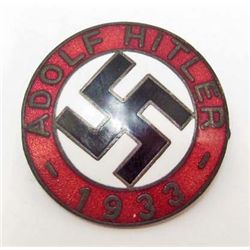 NAZI GERMAN ADOLF HITLER ENAMELED PARTY BADGE