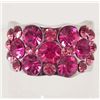 Image 1 : 18K WHITE GOLD PLATED SWAROVSKI CRYSTAL RING - SZ. 8