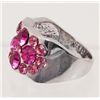 Image 2 : 18K WHITE GOLD PLATED SWAROVSKI CRYSTAL RING - SZ. 8