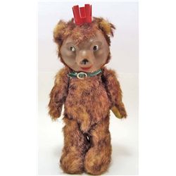 VINTAGE JOINTED TEDDY BEAR WITH PLASTIC FACE