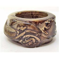 CARVED JADE DRAGON THUMB RING