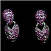 Image 1 : PAIR OF WHITE GOLD OVER STERLING SILVER RUBY EARRINGS