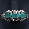 Image 1 : ROSE GOLD OVER STERLING SILVER EMERALD RING
