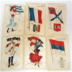 LOT OF 7 ANTIQUE 1910 TOBACCO SILKS
