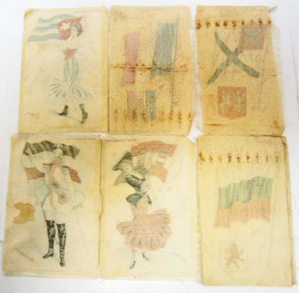 LOT OF 7 ANTIQUE 1910 TOBACCO SILKS